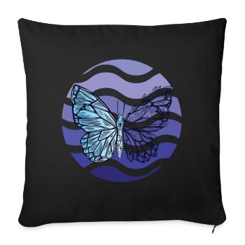 Schmetterling Retro für Frühling Schmetterlinge im - Sofakissenbezug 45 x 45 cm - Schwarz - Vorne
