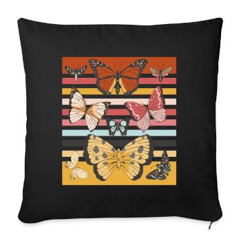 Cute Butterfly Collection Butterflies - Sofa pillowcase 17,3'' x 17,3'' (45 x 45 cm) - black - Front