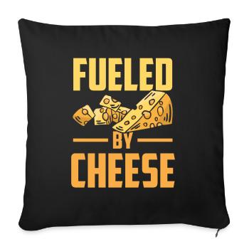 Driven by cheese sweet lovers love - Sofa pillowcase 17,3'' x 17,3'' (45 x 45 cm) - black - Front