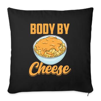 Body of Cheese Lovers Sayings Love Sweet - Sofa pillowcase 17,3'' x 17,3'' (45 x 45 cm) - black - Front