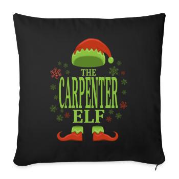Carpenter Christmas Elf - Sofa pillowcase 17,3'' x 17,3'' (45 x 45 cm) - black - Front