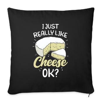 I like cheese just very lover sweet love - Sofa pillowcase 17,3'' x 17,3'' (45 x 45 cm) - black - Front
