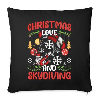 Skydive Skydive Christmas Love and Skydiving - Sofa pillowcase 17,3'' x 17,3'' (45 x 45 cm) - black - Front