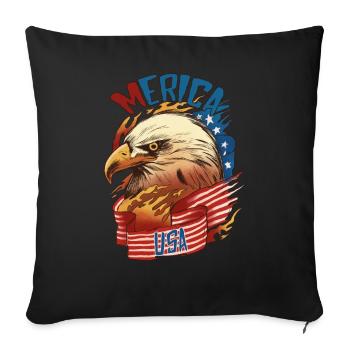 Eagle Love Birds Fauconnerie Oiseaux de proie Faucon Faucon Faucon - Housse de coussin décorative 45 x 45 cm - noir - Devant