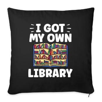 J’ai mon propre bibliothécaire - Housse de coussin décorative 45 x 45 cm - noir - Devant