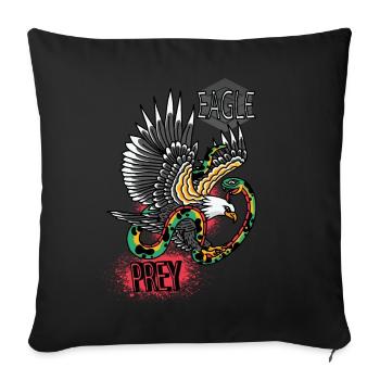 Faucon Objets tranchants Fauconnerie Aigle Autour des palombes Falk - Housse de coussin décorative 45 x 45 cm - noir - Devant