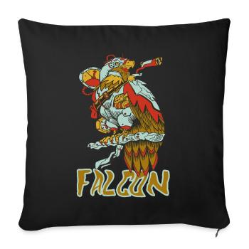 Eagle Nature Fauconnerie de montagne Oiseaux de proie Faucon autour des palombes - Housse de coussin décorative 45 x 45 cm - noir - Devant
