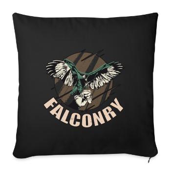 Falkenadler Falknerei Habicht Falken Raubvögel - Sofakissenbezug 45 x 45 cm - Schwarz - Vorne