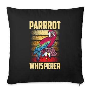 Parrot Whisperer Parrot Whisperer Sweet Parrots - Sofa pillowcase 17,3'' x 17,3'' (45 x 45 cm) - black - Front