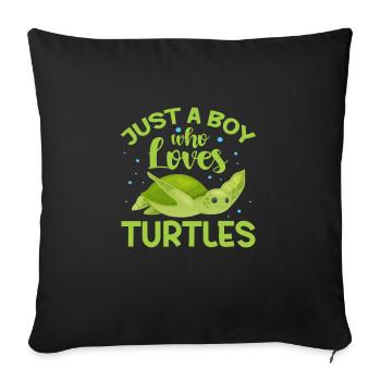 Turtle Turtle Sea Sea Creatures Gift - Sofa pillowcase 17,3'' x 17,3'' (45 x 45 cm) - black - Front