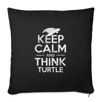 Tortue - Housse de coussin décorative 45 x 45 cm - noir - Devant