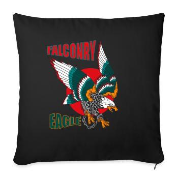 Fauconnerie Eagles Faucons Autour des palombes Oiseaux de proie Ornitho - Housse de coussin décorative 45 x 45 cm - noir - Devant