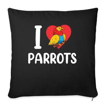 I Love Parrot Cute Parrot Pet Animal - Sofa pillowcase 17,3'' x 17,3'' (45 x 45 cm) - black - Front