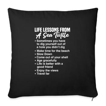 Turtle Turtle Sea Sea Creatures Gift - Sofa pillowcase 17,3'' x 17,3'' (45 x 45 cm) - black - Front