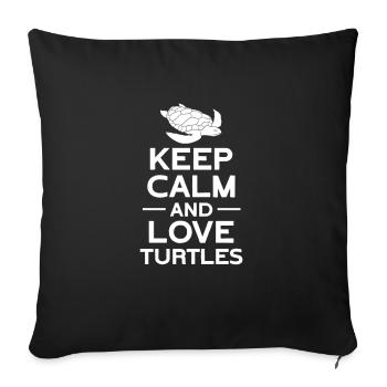 Turtle Turtle Sea Sea Creatures Gift - Sofa pillowcase 17,3'' x 17,3'' (45 x 45 cm) - black - Front