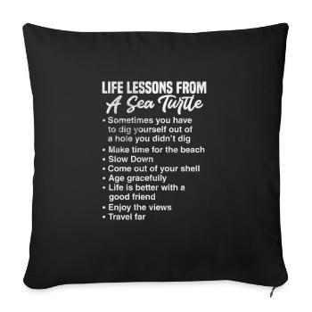 Tortue - Housse de coussin décorative 45 x 45 cm - noir - Devant