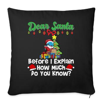Cher Père Noël avant que j’explique combien savez-vous - Housse de coussin décorative 45 x 45 cm - noir - Devant