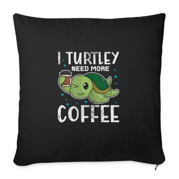 Tortue - Housse de coussin décorative 45 x 45 cm - noir - Devant