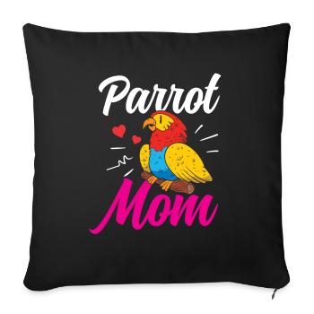 Parrot Mama Cute Pet Animal Parrots - Sofa pillowcase 17,3'' x 17,3'' (45 x 45 cm) - black - Front