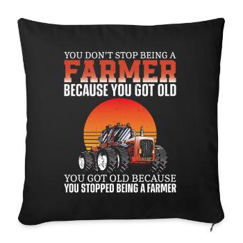 Farming Farmer Retired Grandpa - Sofa pillowcase 17,3'' x 17,3'' (45 x 45 cm) - black - Front