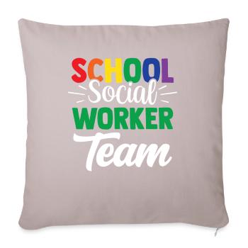 Équipe de travailleurs sociaux en milieu scolaire École de travail social - Housse de coussin décorative 45 x 45 cm - taupe clair - Devant