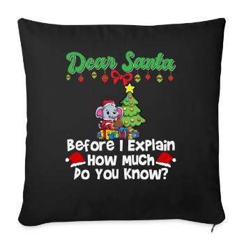 Cher Père Noël avant que j’explique combien savez-vous - Housse de coussin décorative 45 x 45 cm - noir - Devant