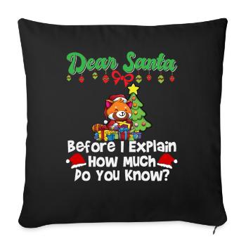 Cher Père Noël avant que j’explique combien savez-vous - Housse de coussin décorative 45 x 45 cm - noir - Devant