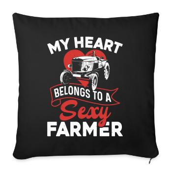 Farming Farmer Girl Wife - Sofakissenbezug 45 x 45 cm - Schwarz - Vorne