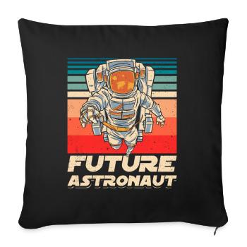 Fusée spatiale d’astronomie des futurs astronautes - Housse de coussin décorative 45 x 45 cm - noir - Devant