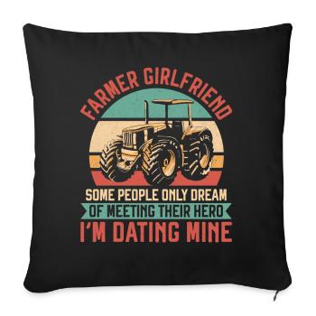 Farming Farmer Girl Vintage - Sofakissenbezug 45 x 45 cm - Schwarz - Vorne
