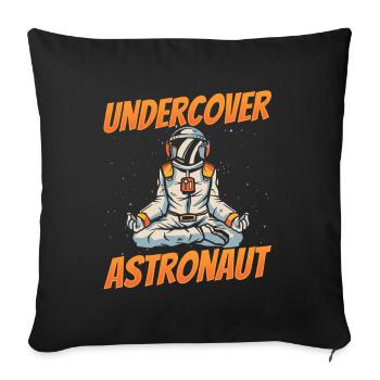 Undercover Astronaut Rocket Astronomy Space - Sofa pillowcase 17,3'' x 17,3'' (45 x 45 cm) - black - Front