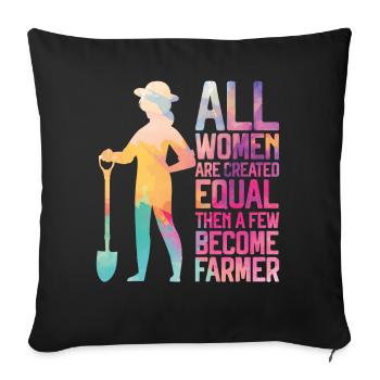 Farming Farmer Girl Female - Sofakissenbezug 45 x 45 cm - Schwarz - Vorne