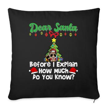 Cher Père Noël avant que j’explique combien savez-vous - Housse de coussin décorative 45 x 45 cm - noir - Devant