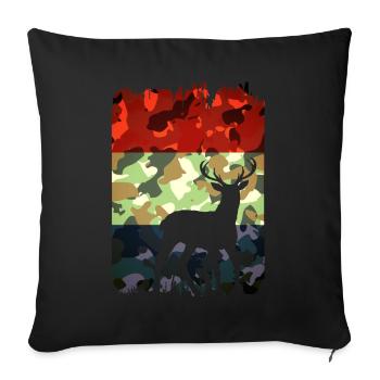 Hunting man humor French - Sofa pillowcase 17,3'' x 17,3'' (45 x 45 cm) - black - Front