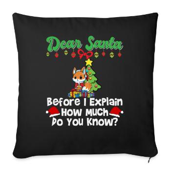 Cher Père Noël avant que j’explique combien savez-vous - Housse de coussin décorative 45 x 45 cm - noir - Devant