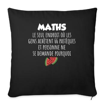 Maths Man Humor Gift Teacher Mathematics - Sofa pillowcase 17,3'' x 17,3'' (45 x 45 cm) - black - Front