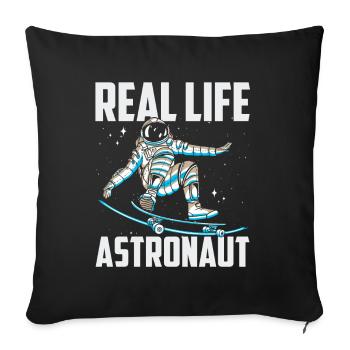 Real Life Astronaut Space Astronomy Rocket - Sofa pillowcase 17,3'' x 17,3'' (45 x 45 cm) - black - Front