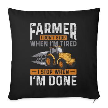 Farming Farmer Vintage Tractor - Sofa pillowcase 17,3'' x 17,3'' (45 x 45 cm) - black - Front