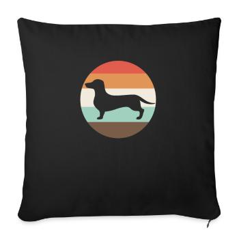 Dachshund - Sofa pillowcase 17,3'' x 17,3'' (45 x 45 cm) - black - Front