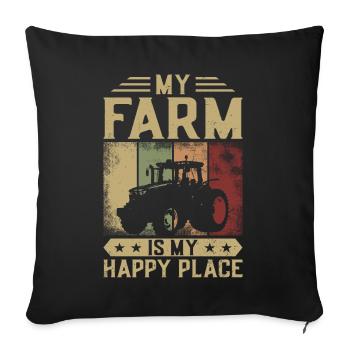 Farming Farmer Girl Vintage - Sofakissenbezug 45 x 45 cm - Schwarz - Vorne