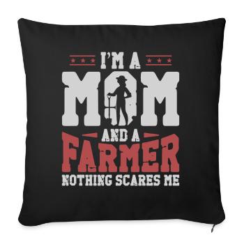 Farming Farmer Mom Mother Vintage - Sofa pillowcase 17,3'' x 17,3'' (45 x 45 cm) - black - Front
