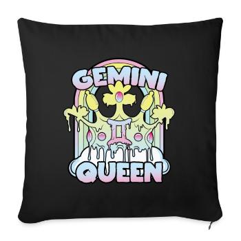 Reine des Gémeaux - Housse de coussin décorative 45 x 45 cm - noir - Devant