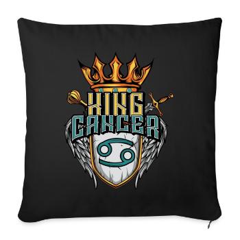 Signe du zodiaque Cancer - Housse de coussin décorative 45 x 45 cm - noir - Devant