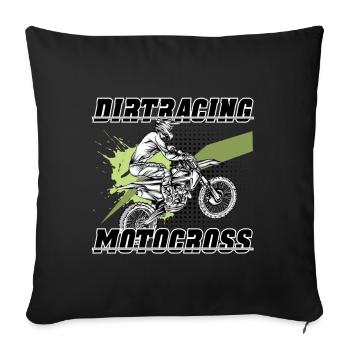 Dirtbike Motocross - Sofakissenbezug 45 x 45 cm - Schwarz - Vorne