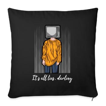 C’est tout mensonge chéri - Housse de coussin décorative 45 x 45 cm - noir - Devant