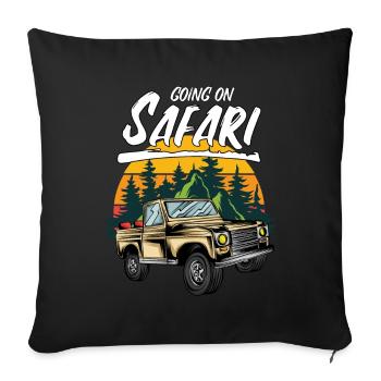 Going On Safari SUV - Sofa pillowcase 17,3'' x 17,3'' (45 x 45 cm) - black - Front