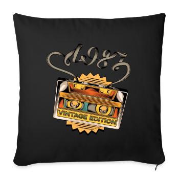 Édition millésimée 1978 - Housse de coussin décorative 45 x 45 cm - noir - Devant