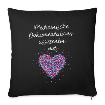 Dokumentationsassistentin mit Herz Krankenhaus - Sofakissenbezug 45 x 45 cm - Schwarz - Vorne