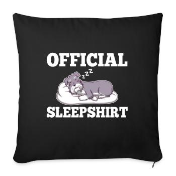 Chemise de nuit officielle Schnauzer - Housse de coussin décorative 45 x 45 cm - noir - Devant