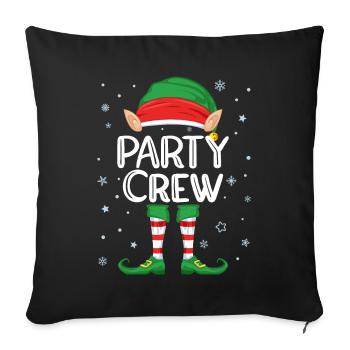 Party Crew Elf Costume Noël Partner Look - Housse de coussin décorative 45 x 45 cm - noir - Devant